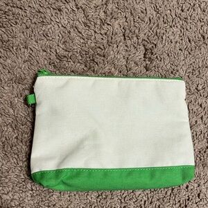 Thirty-One Green and White Mini Zipper Pouch